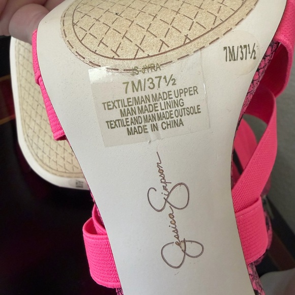 Jessica Simpson Hot Pink Strappy Heels - Picture 6 of 6